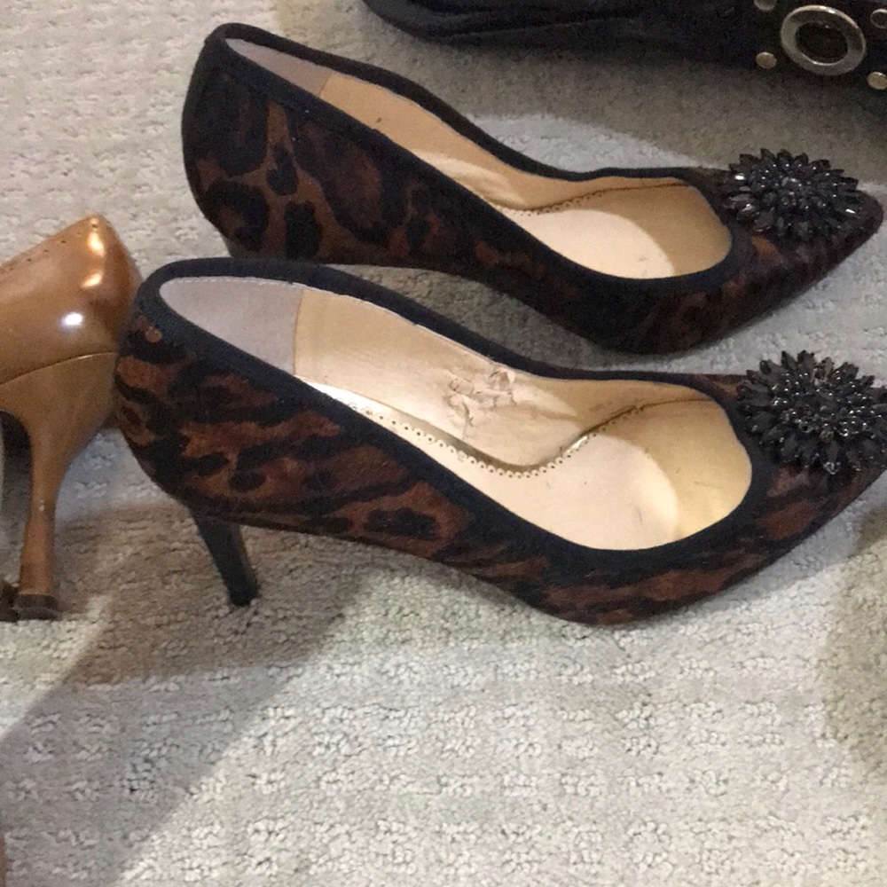 Fab heels animal print and beaded